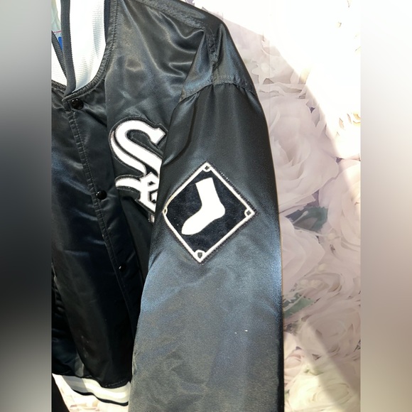 VINTAGE STARTER CHICAGO WHITE SOX SATIN JACKET IN SIZE Large Made On USA 90s - Picture 3 of 9